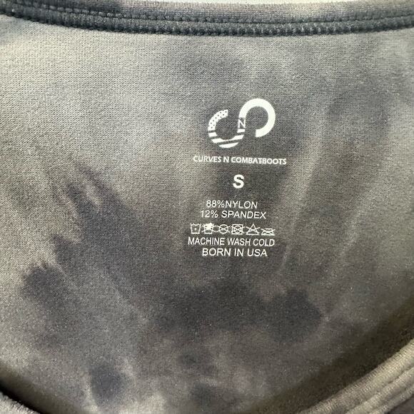 Curves N Combatboots CNC Gray Tie Dye Short Sleeve Crew Neck Mini Dress Small - Picture 2 of 5